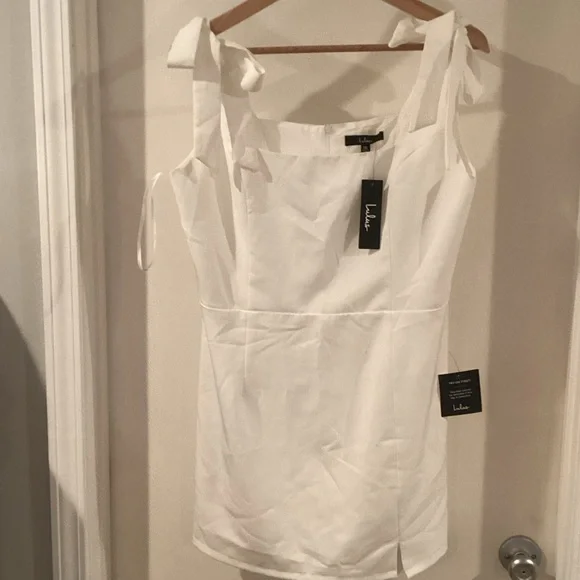 Lulu's White Tie-Shoulder Mini Dress - Picture 5 of 14